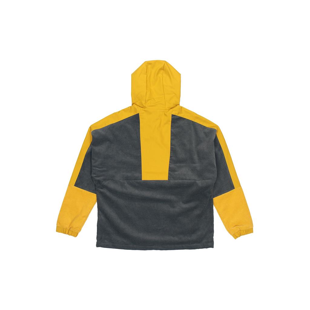 adidas Corduroy Colorblock Sport Hoodie Jacket With Half-Zip And Logo Men Outerwear Deep-Earth-Brown HD0366