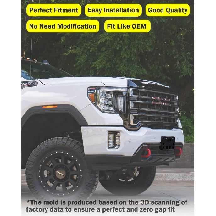 Front License Plate Frame for GMC Sierra 2500 HD 3500 HD 2020 2021 2022 2023 Front Bumper License Plate Holder Mounting Bracket Cover Replace#