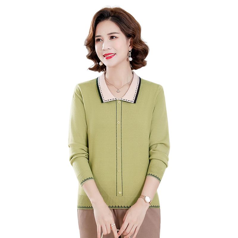 Autumn 2023 Chic Long-sleeve Top for Middle-aged Women