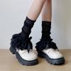 Women Lace Leg Warmers Cute Bows Layered Ruffle Boot Cover Cuffs Lolita Gothic  Aesthetic Clothing Accessories
