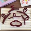 Festive Ankola Red Hairpin for Buns - Large Shark Clip for Women