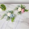 Wedding Aisle Decorations Chair Back Flower Decorations Artificial Flower with Long Ribbon for Ceremony Wedding Party