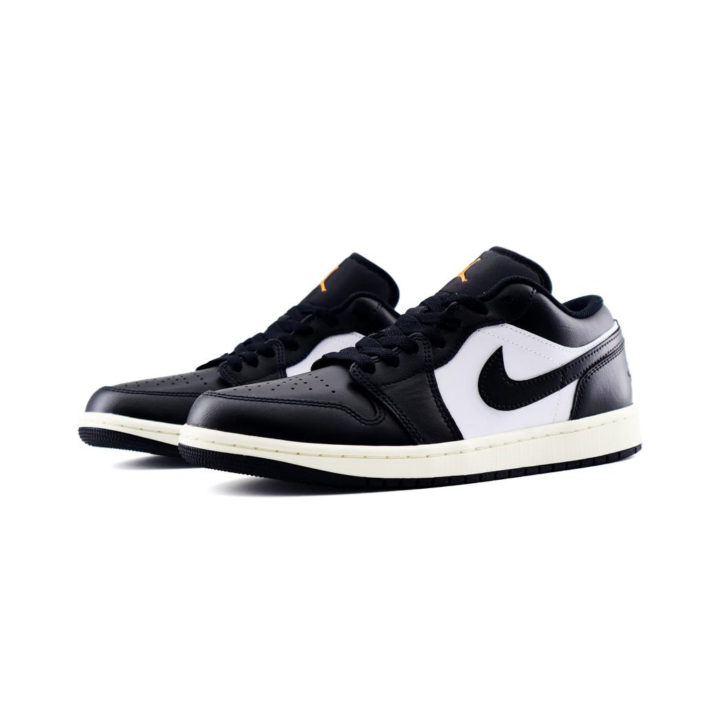 Jordan Air Jordan 1 Slip Resistant Abrasion Resistant Low Top Vintage Basketball Shoes Unisex Black White HF3148-106(Team448-BOX)