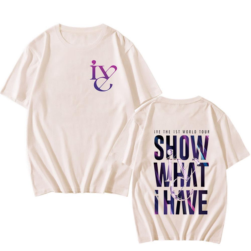 

IVE Kpop T-shirt 2024 The 1ST World Tour Show What I Have Merch Crewneck Short Sleeve Tees Men Women Streetwear Fashion Clothes S