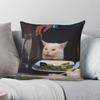 Woman Yelling At Cat Pillowcase Polyester Linen Velvet Creative Zip Decor Pillow Case Sofa Seater Cushion Cover 18"