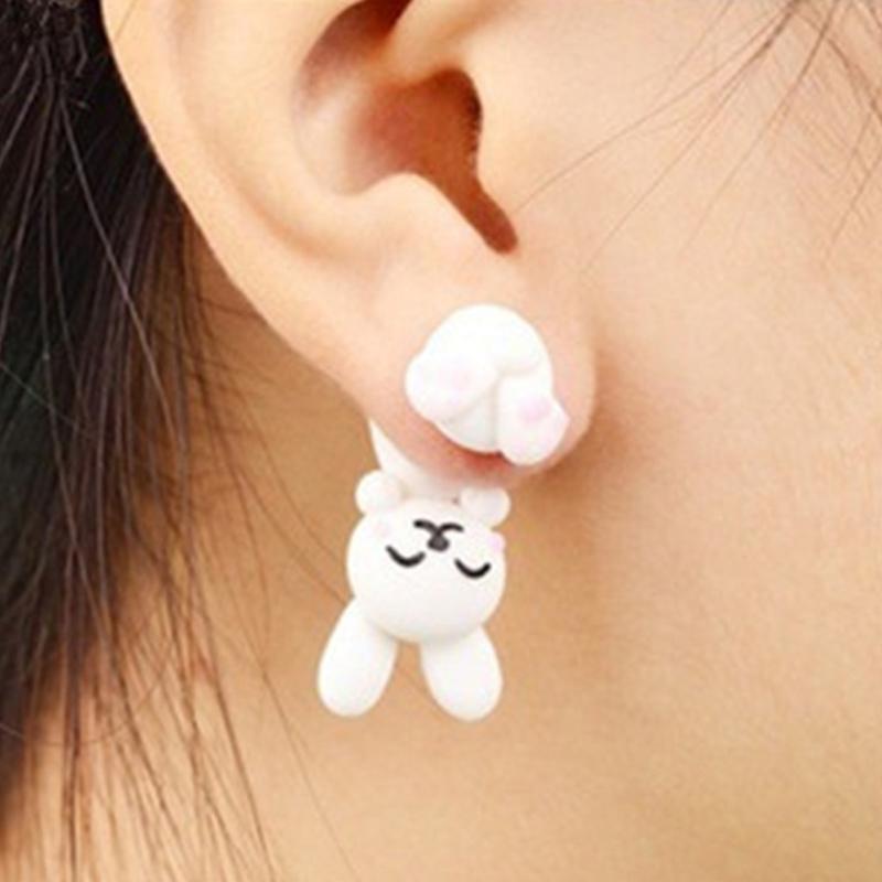 Cute Animal Female for Creative Handmade Earrings Clay Dinosaur Rabbit for Cat Earrings Party Jewelry for Women