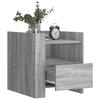 VidaXL Bedside Table Sonoma Grey 45x50x50 Cm Engineered Wood, Bedside Furniture, Side Table, Bed Cabinet, Cabinet 848281