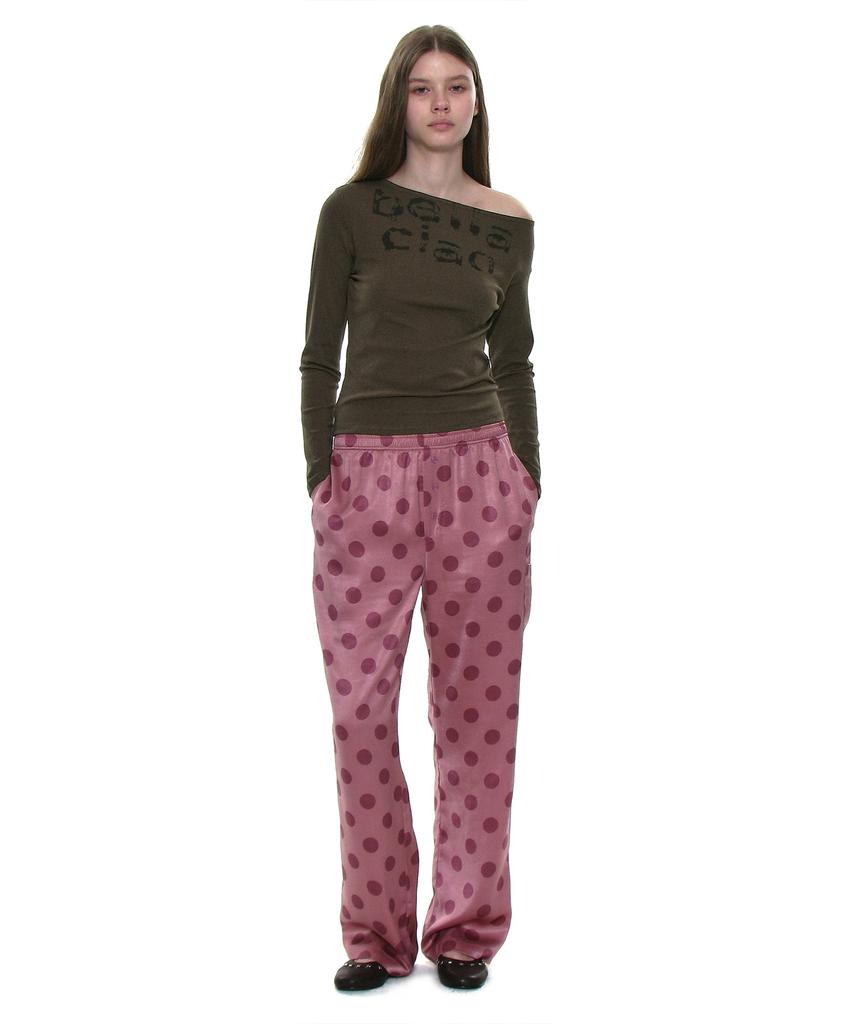 PARTIMENTO WOMEN Ciao Bella 76 Asymmetrical Long Sleeve Tee_Brown