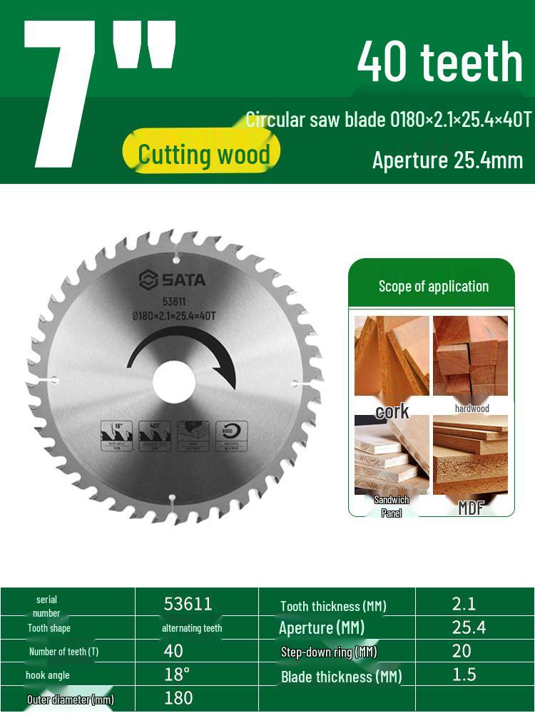 SATA 4/7/9/10 Inch Alloy Saw Blade for Wood & Metal Angle Grinder
