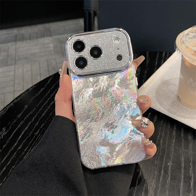 

Luxury High-Grade Tin Foil Texture Case for iPhone 17 Pro Max, 16, 15, 14, and 13 17pro max