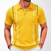 Herren Strick-Polohemden Kurzarm-Polohemd Leichtes Freizeit-Golfhemd Sommer Atmungsaktives Hemd mit Kragen für Herren Urlaub Strand Weiche Hemden