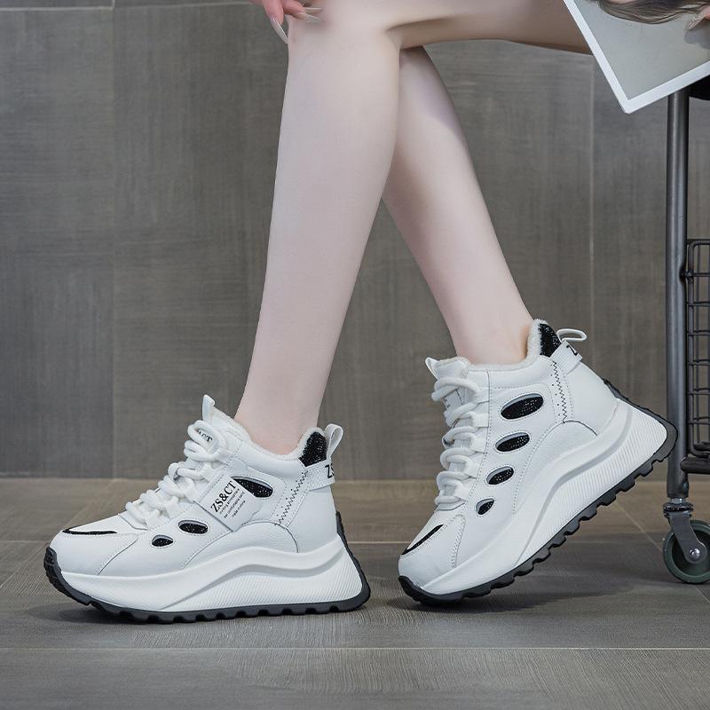 9972 leather high-top shoes children's new versatile spring and autumn platform sports and leisure shoes