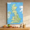 Poster pieghevole con mappa del Regno Unito, dipinto senza cornice, per decorare la parete del soggiorno, gli strumenti da viaggio