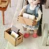 1/12 Dollhouse Mini Wooden Storage Basket Simulation Furniture Model Dolls House Micro Scene Decor Accessories