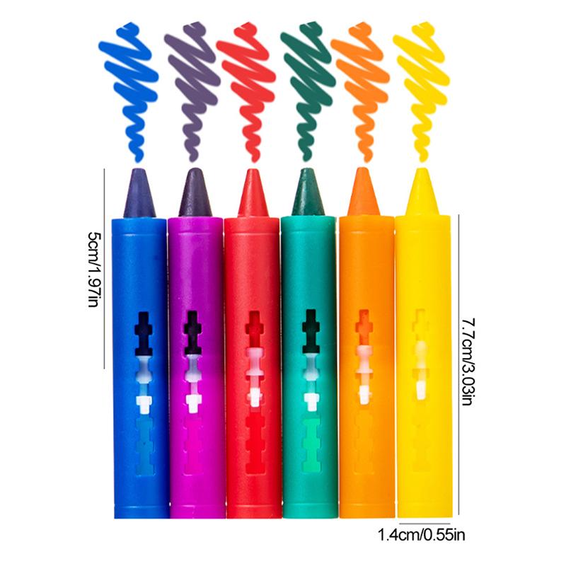 6Pcs Washable Bath Crayons Colorful Drawing In The Tub Easy Clean Crayons Kids Colorful Funny Art Toy Graffiti Bathroom Crayon