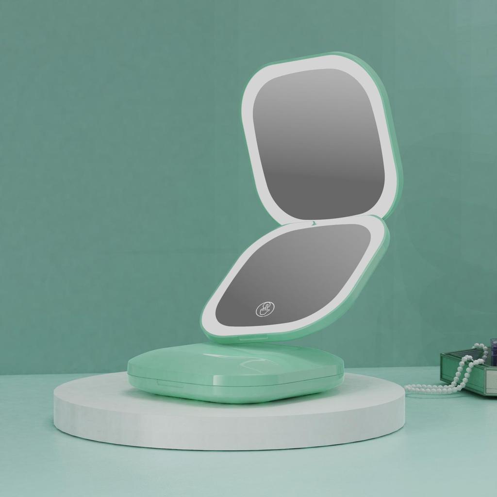 LED Foldable Double-Sided Makeup Mirror with USB Charging