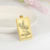 Dawapara Pentacles Tarot Card Pendant for Necklace Stainless Steel Golden Black Jewelry Accessories Charms Pendants