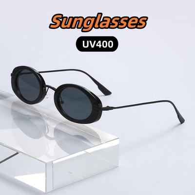 Retro Small Oval Sunglasses UV400 Protection Unisex for Travel Beach Walk The Show UV Resistant Glasses