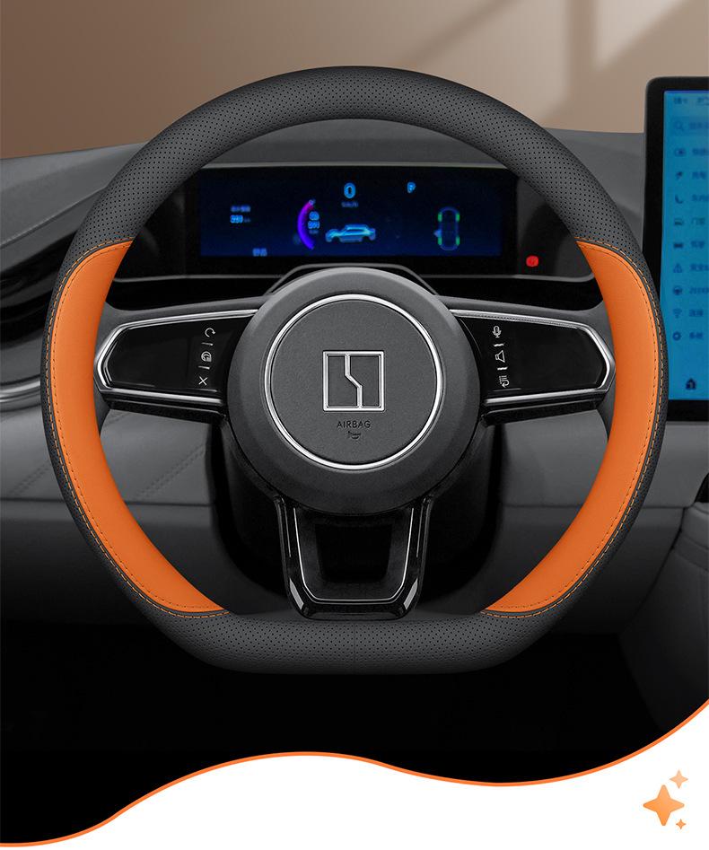 Funda para Volante Jike 7X: Cuero Genuino Ultra Fino, Todas las Estaciones, Ajuste Universal para Modelos 007, 001, 009MIX.