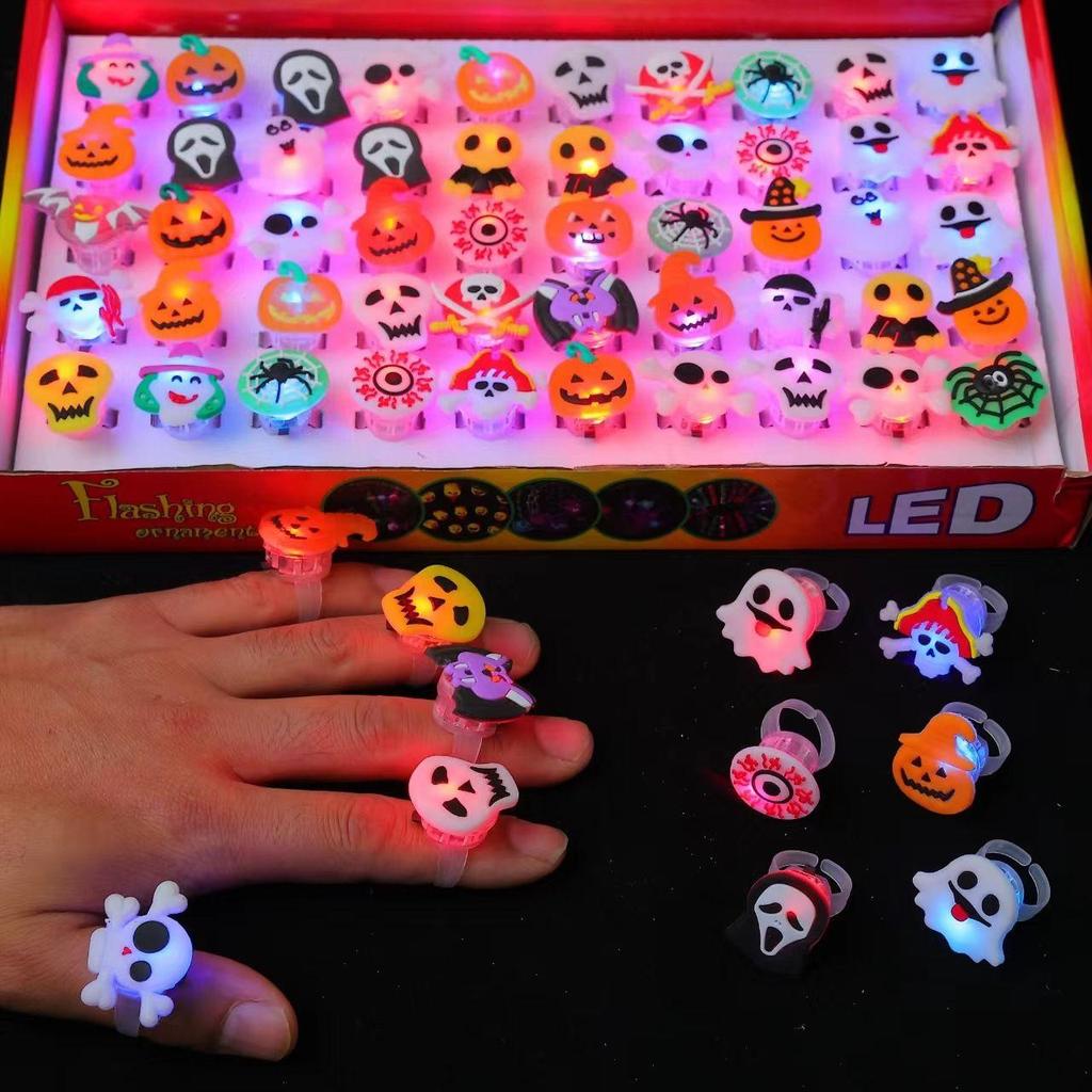 Halloween Light-Up Rings for Kids, Assorted Styles, Party Favors