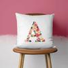 Pillow Home Decor Chair Pillowcase Wedding Decoration Cushion Cover Pink Flower Letter Sofa Car