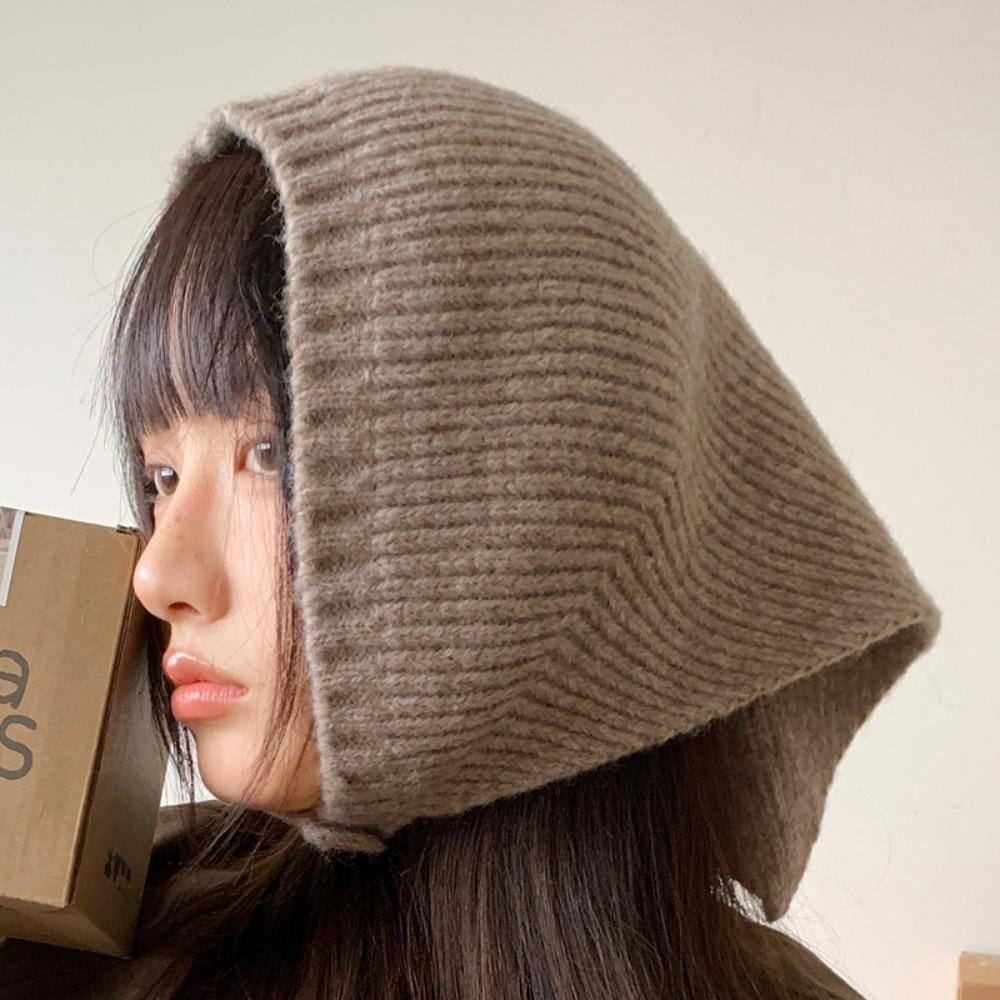 

Теплый шерстяной платок на голову Утолщенная женская повязка на голову Новый треугольный шарф для волос Уличный зимний хаки