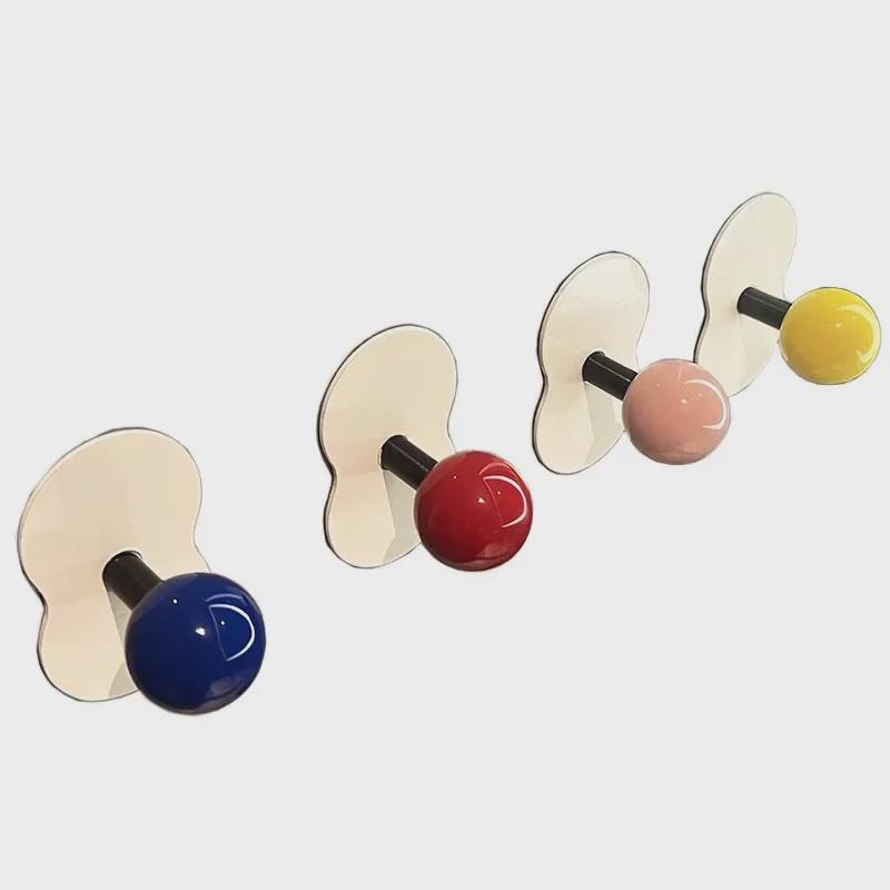 Punch-Free Adhesive Bathroom Towel Hook - Strong, Wall-Mounted, Creative Storage Solution