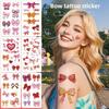 Pink Bowknot Ribbon Colorful Bow Tattoo Stickers Waterproof Makeup Stickers  Live House
