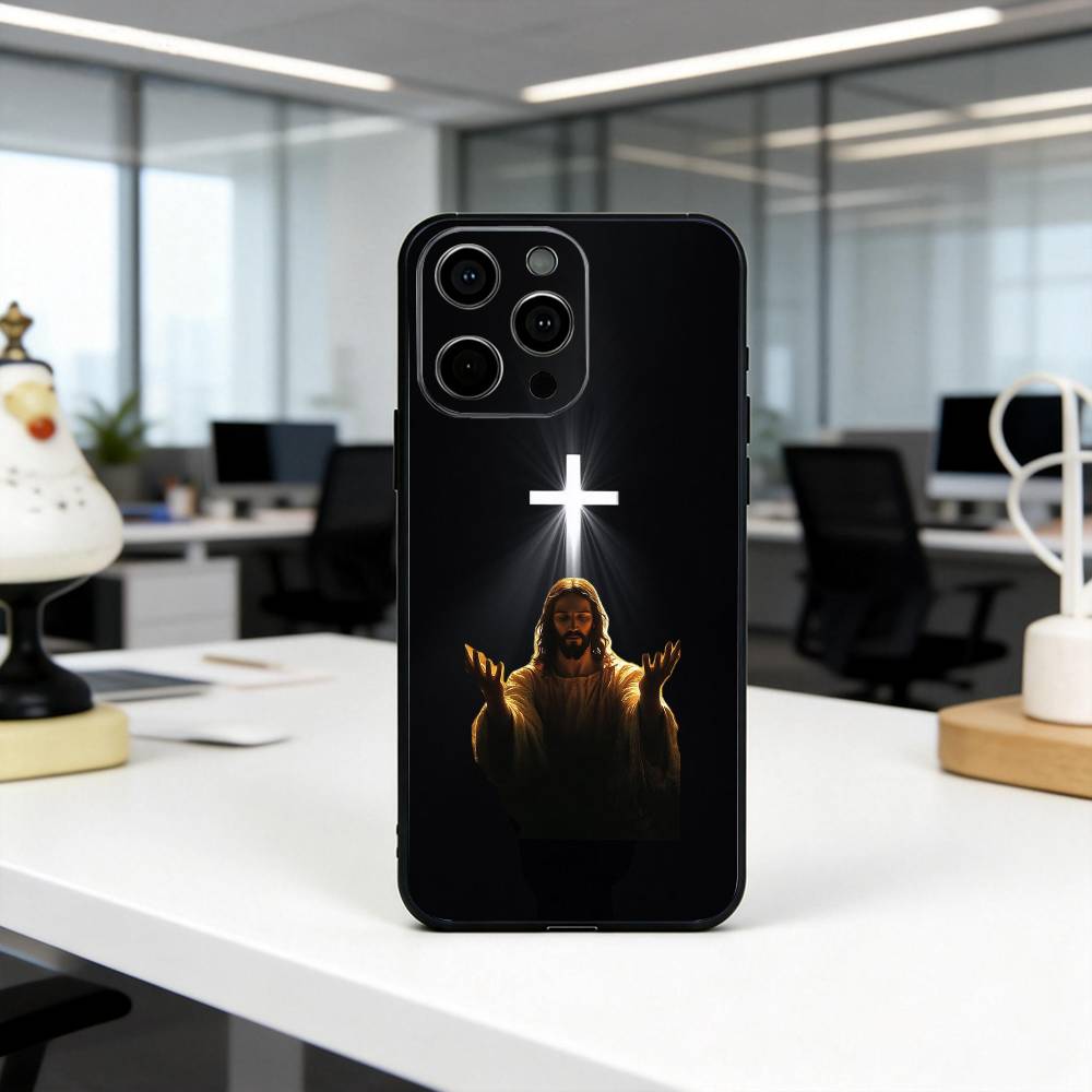 Holy J-Jesus C-Christ JC Phone Case For iPhone 17, 16,15,14,13,12,11 Plus,Pro Max, Others Soft Black Cover