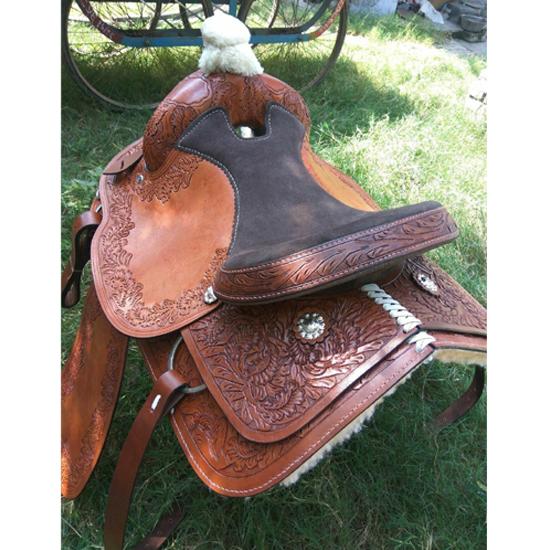 Premium Western Leather Horse Saddle Suede Seat