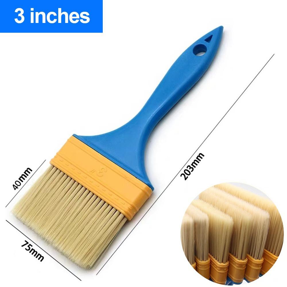 5pcs/set Nylon Bristle Paint Brushes Smooth Application All-Purpose Wall Painting Tools Plastic Handle Latex Brush Wall Painting