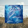 1PC Custom Name Dolphins Underwater Dreams Outdooor Flannel Blankets Throw Blanket All-Season Throw Gift Bedspread for Couch, Bed, Camping Holiday Bir