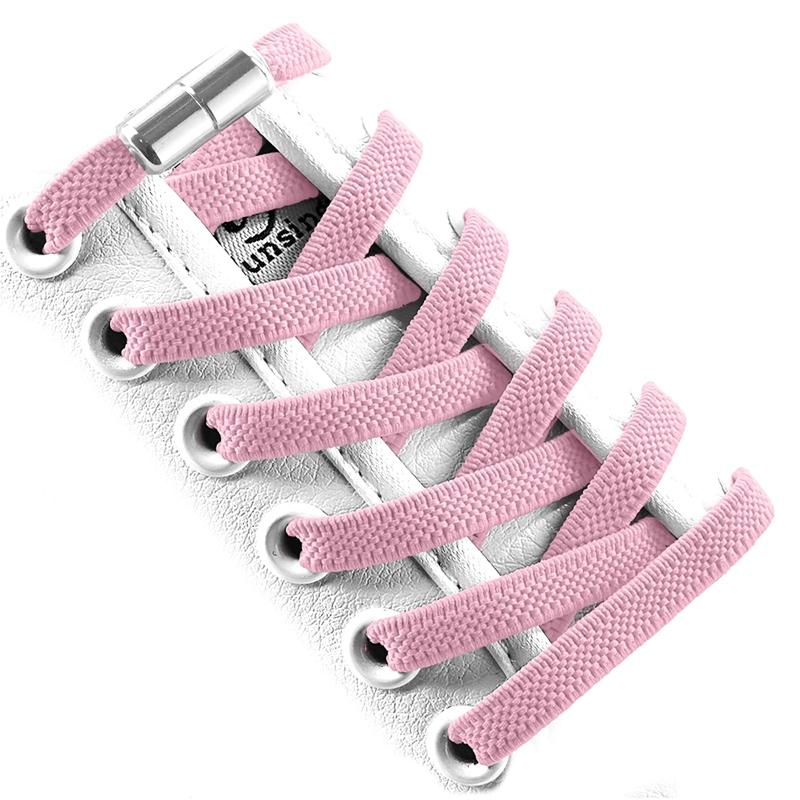 New Flat Elastic Shoelaces Round Capsule Metal Lock Man and Woman Universal No Tie Shoelaces Suitable for All Shoes Lazy Laces