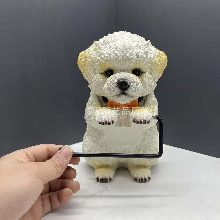 New Dog Series Paper Towel Holder Resin Figurine Toilet Wall Mounted Roll Paper Cute Dog Statue Home Decor
