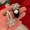 Fermaglio per capelli a fiocco di neve di alta gamma con strass - Accessorio da donna autunno/inverno per frangia e fronte