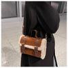 Fluffy Plush Crossbody Bag for Women Cute Square Shoulder Handbag with Magnetic Closure