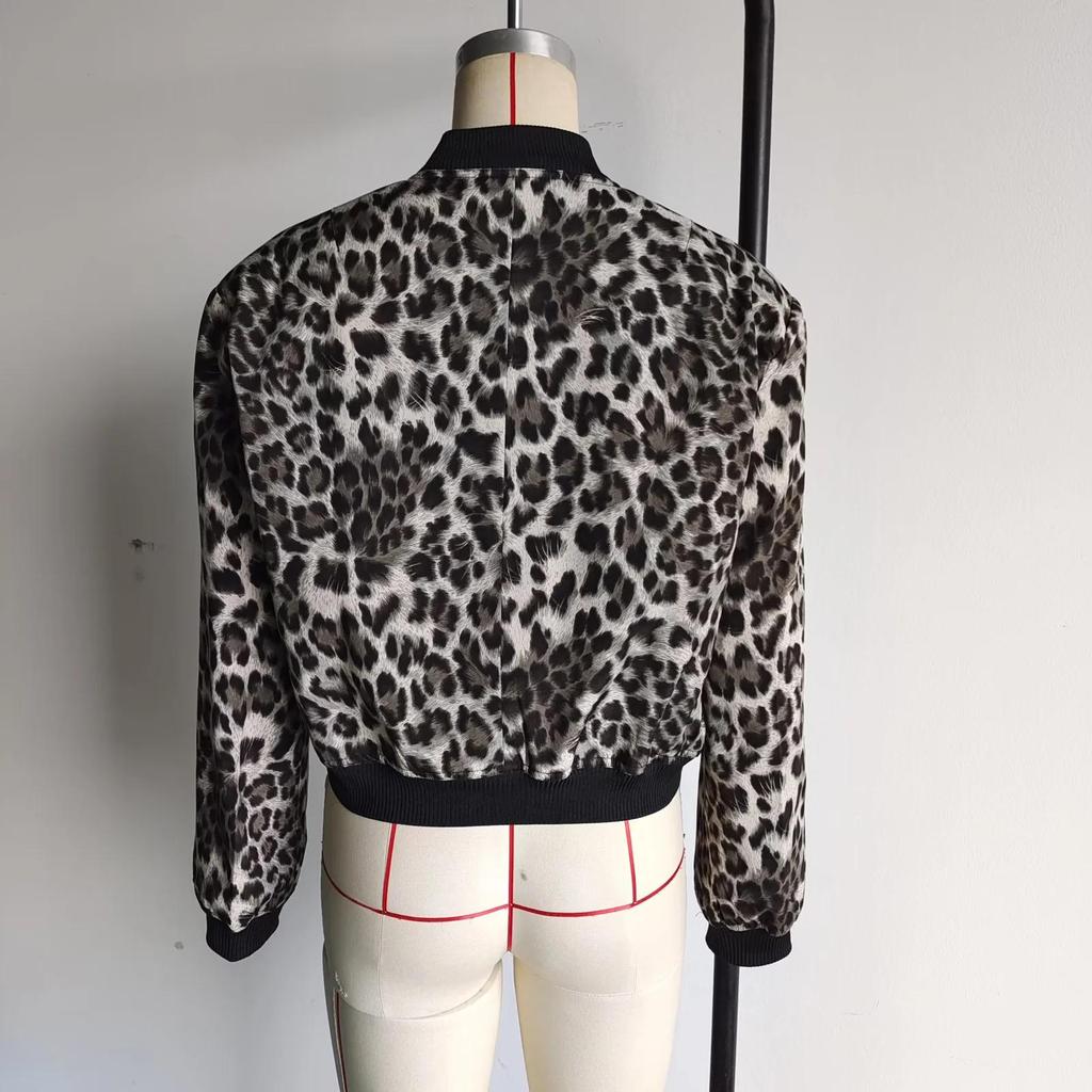 2024 Women's European & American Style Autumn Bomber Jacket with Large Pockets