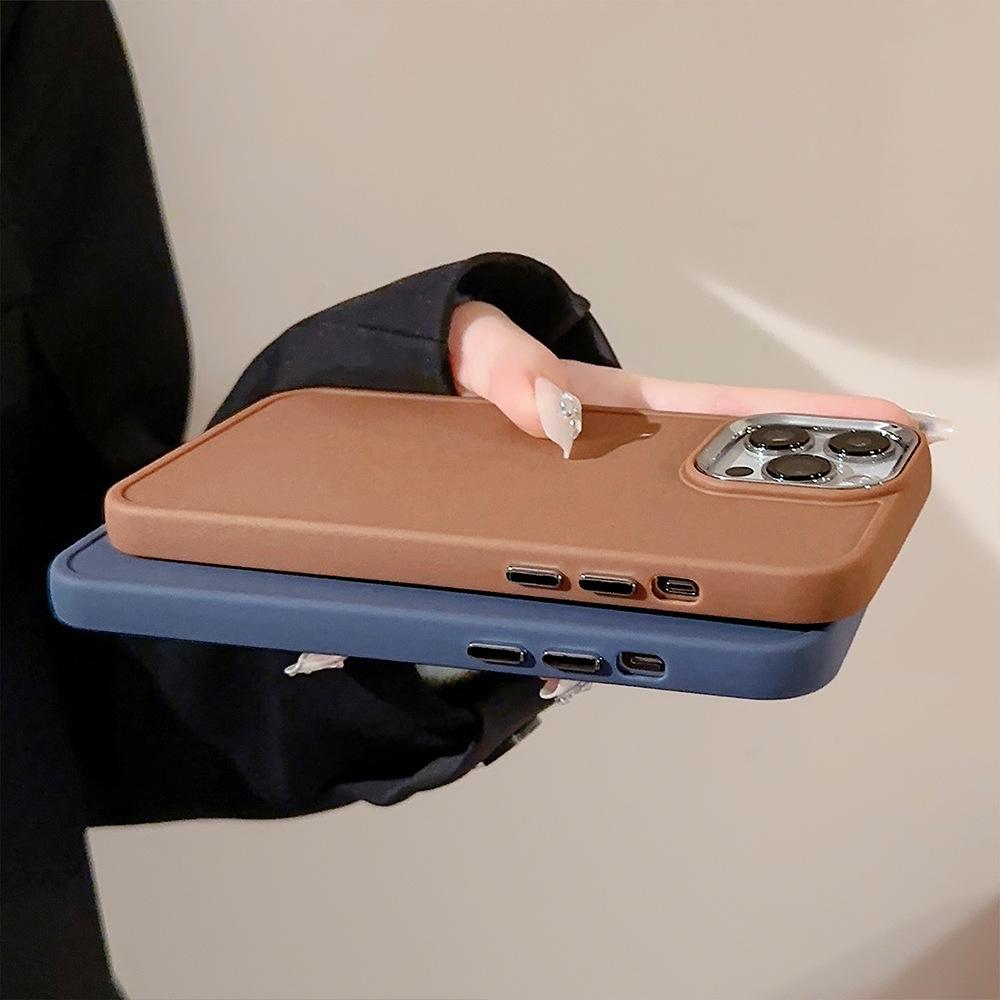 Plating Lens Iphone16 Suitable for 17promax IPhone Case 14 Silicone 11 Simple Solid Color 13