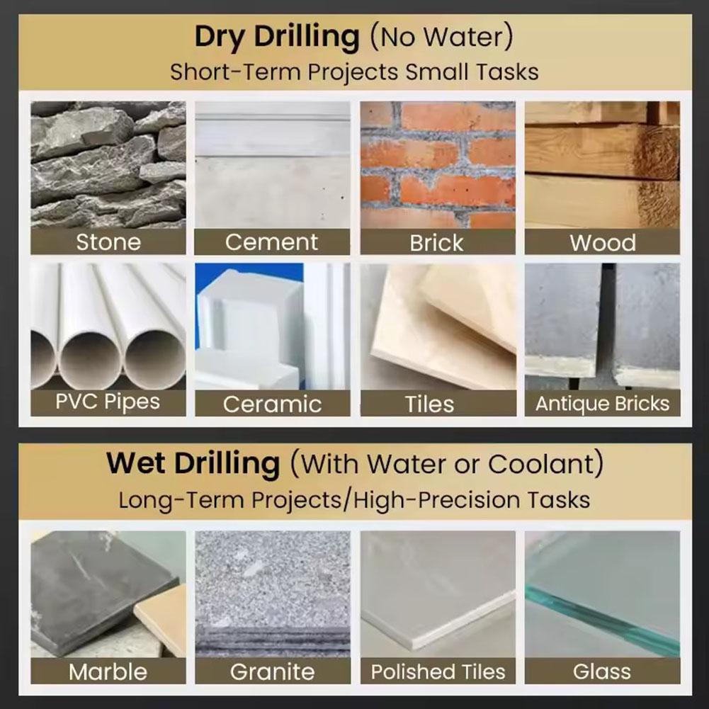 DIY Projects Drill Bit Set Glass Tile Drill Bits Hardened Steel Build Hex Shank Design High-strength Eccentric Design