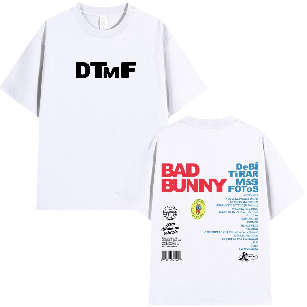 Bad Bunny DTMF Debi Tirar Mas Fotos 2025 New Album T Shirts Men Women Clothing Cotton Oversized T-shirts Hip Hop Fashion T-shirt