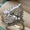 925 Sterling Silver Simple Classic Horse Eye Zircon Ring For Women Engagement Wedding Luxury High Quality Fine Jewelry
