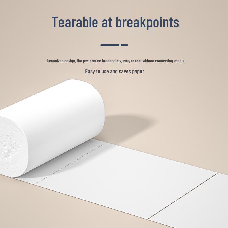 Coreless Original Wood Pulp Toilet Paper & Paper Towels, 14 Rolls, Printed Household Hand Roll