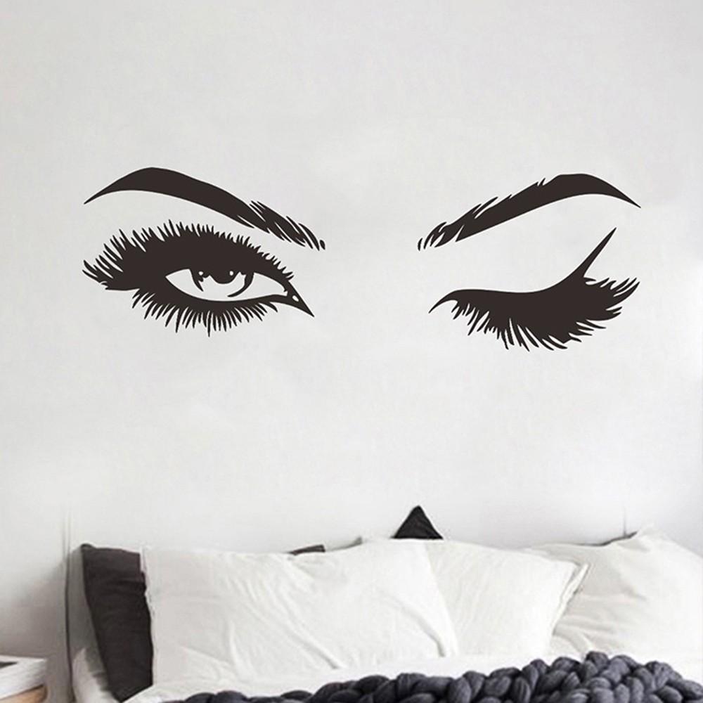

Background Wall Sticker Decor Display DIY PVC Art Lash Face Girl Eyelash