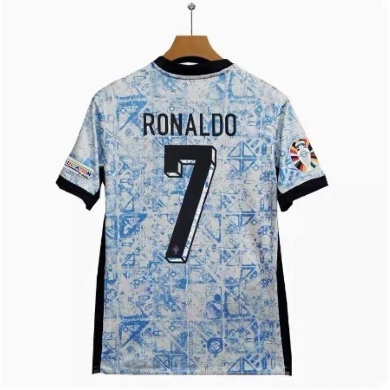 Maglia da Calcio da Uomo Portogallo Euro /25 Casa Trasferta Fan Cristiano Ronaldo 7 Manica Corta Adulti Bambini