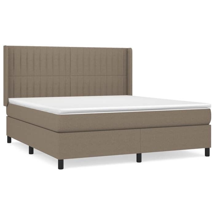 VidaXL Divan Bed with Mattress Taupe 160x200 Cm Fabric - Model 3131605