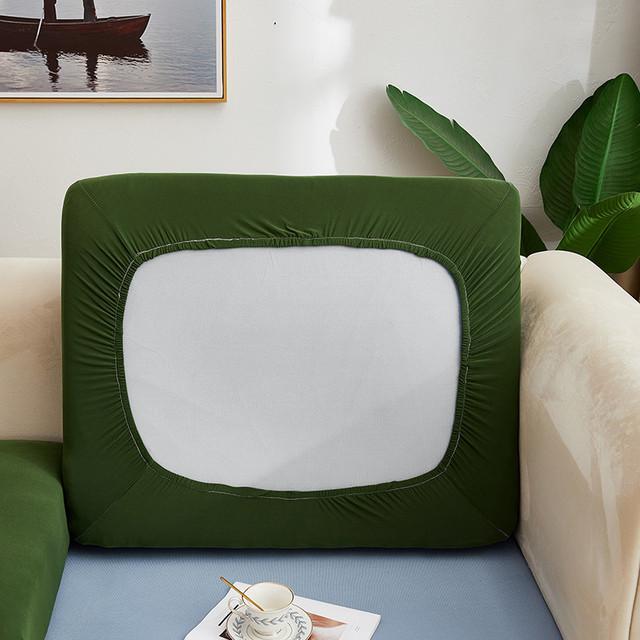

Sofa Seat Cushion Cover Chair Cover Machine Washable Polyester Pets Young Students Furniture Protector Elastic Removable Solid Color Slipcover Seat Length 50-65cm