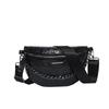 Western Style PU Chain New Product Solid Zipper Fashionable Chest Soft Versatile Simple Crossbody Bag