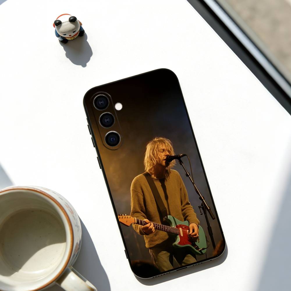 Singer Kurt Cobain Phone Case Soft Black For Samsung Galaxy A73,A72,A71,A70,A53,A52,A51