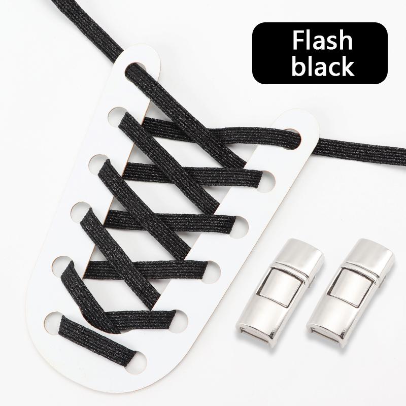 Rainbow Elastic Shoelaces Sneakers Press Lock Shoe Laces Without Ties Kids Adult Flats No Tie Laces Glitter Shoes Accessories