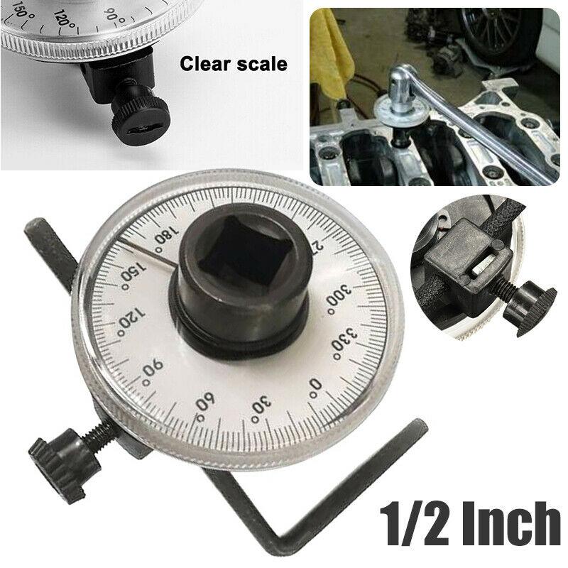 1/2" Dr Torque Angle Gauge For Torque Wrench 0-360 Degrees Clear Scale Easy To Read